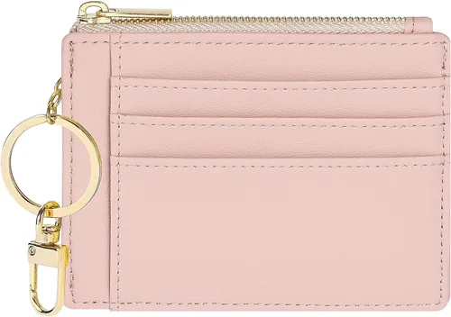 Miniatura 22 de Sodsay Estuche para tarjetas, cartera delgada con bolsillo frontal, para mujer, sujetatarjetas con llavero Slim, Front Pocket, Credit Card Holder