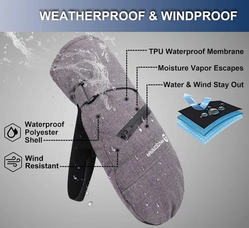 Miniatura 3 de ANDORRA Manopla de esquí y snowboard con pantalla táctil para mujer con cremallera diagonal