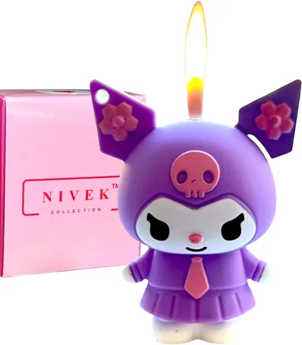 Miniatura 9 de NIVEK Kuromi Y2K Encendedor Llama 3D Llavero Japonés Jester Personaje Kawaii Encendedores Frescos Recargables (corbata rosa)
