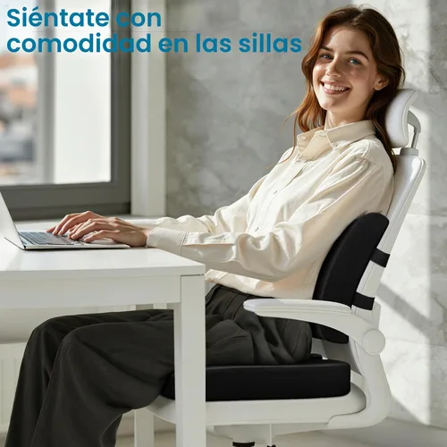 Miniatura 6 de CushZone Cojín de asiento, almohada de apoyo lumbar con correa ajustable, cojines para silla para aliviar el dolor de ciática, con funda lavable