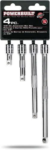 Miniatura 5 de Powerbuilt Juego de barras de extensión de 4 piezas, unidad de 3/8 pulgadas, barras extensoras de enchufe, 1-3/4, 3, 6 y 8 pulgadas, bola