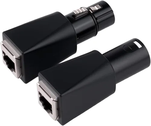 Miniatura 2 de DMX a RJ45 Conector RJ45 Ethernet a 3 pines XLR DMX hembra y macho adaptadores conjuntos (3PIN_1Pair)