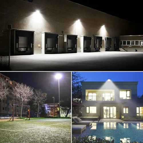 Miniatura 6 de SKYWORLD Paquete de 2 focos LED de 10 W para exteriores, luces de seguridad de 1000 lúmenes, lámpara exterior de 6000 K, luz blanca diurna, IP66