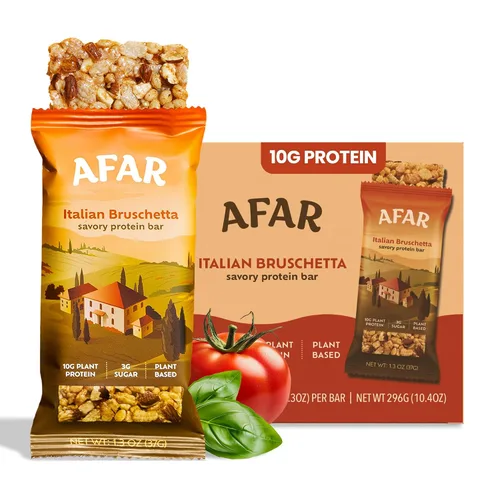 Afar Barras sabrosas de proteínas, bajas en azúcar, altas en proteínas, aperitivos saludables para adultos, barra de reemplazo de comida, textura