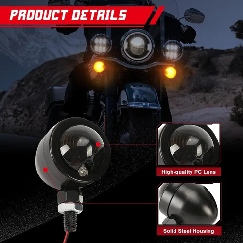 Miniatura 3 de INNOGLOW foco de luz de giro para motocicleta, lente ámbar universal, luces indicadoras intermitentes para motocicletas personalizadas Suzuki Style-1