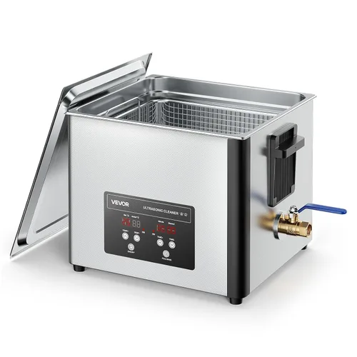 Miniatura 10 de VEVOR Limpiador ultrasónico de 6L, máquina profesional de limpieza ultrasónica con cesta de limpieza y pantalla digital, máquina de limpieza