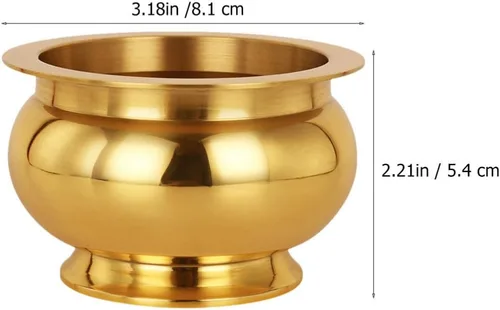 Miniatura 7 de VALICLUD Quemador de incienso de cobre, cuenco con soporte para palitos de incienso de estilo chino asiático, cono, recogedor de cenizas de incienso
