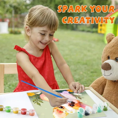 Miniatura 6 de QEUOYSS 4 pinturas por números para niños de 8 a 12 años, juego de pintura DIY para niñas, niños, adultos, manualidades principiantes para niñas