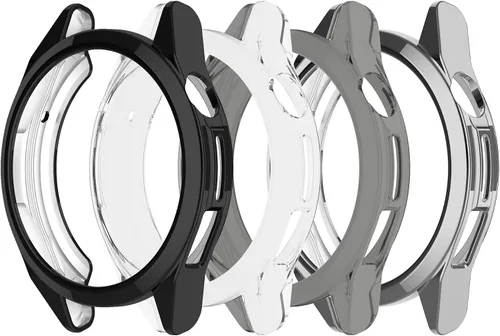 Compatible con Huawei Watch GT3 SE/GT Runner - Funda protectora de pantalla de repuesto de silicona TPU suave, colores de metal de moda para Huawei