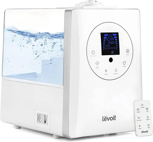 Miniatura 11 de LEVOIT Humidificadores inteligentes de niebla fría y cálida de 6 L para dormitorio del hogar, tiempo de funcionamiento de 60 horas y humedad Negro
