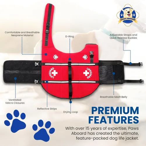 Miniatura 5 de Chaleco salvavidas para perros – Chaleco de natación para perros, ajustable, reflectante, cómodo, varios colores, patrones, chaleco de natación