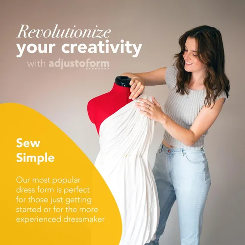 Miniatura 6 de Adjustoform Sew Simple FG304 maniquí ajustable para costura Poppy S-M (talla de vestido EE. UU. 4-12) maniquí femenino de 8 piezas + marcador
