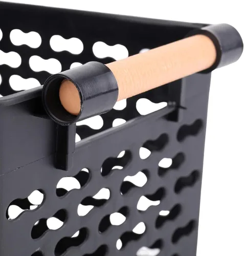 Miniatura 3 de Yesland Paquete de 6 cestas de almacenamiento de plástico, cesta organizadora negra con asas para armario de oficina en casa, 6 x 12 x 5 pulgadas