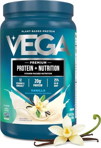 Miniatura 17 de Vega Original Essential Protein - 25g de proteína vegetal, vainilla cremosa, 20 porciones, mezcla para bebida vegana sin OMG, lista para batidos