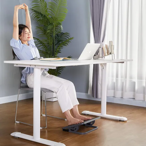 Miniatura 2 de EUREKA ERGONOMIC Reposapiés ajustable con inclinación, reposapiés para debajo del escritorio en el trabajo con superficie de masaje, reposapiés