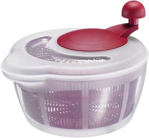 Westmark Germany Centrifugador de ensaladas fácil de usar para secar las verduras y mejorar el sabor de los condimentos, de 10 pulgadas Rojo
