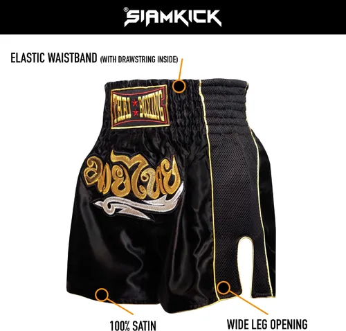 Miniatura 5 de SIAMKICK Pantalones cortos clásicos de Muay Thai para hombres y mujeres, boxeo, kickboxing, alto grado, artes marciales mixtas, ropa de entrenamiento