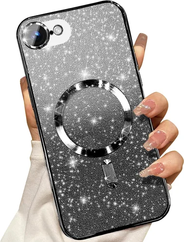 Miniatura 44 de Misscase Funda magnética compatible con iPhone 14 con purpurina y protector de lente de cámara, protección completa, compatible con MagSafe