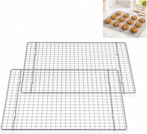 Mrs. Anderson’s Baking - Parrilla profesional para hornear y enfriar de media hoja, 16.5 x 11.75 pulgadas, juego de 2