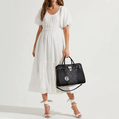 Miniatura 8 de Dasein Bolsos de mano de dos tonos para mujer, bolsos de hombro de cuero vegano, bolsa grande con cartera a juego