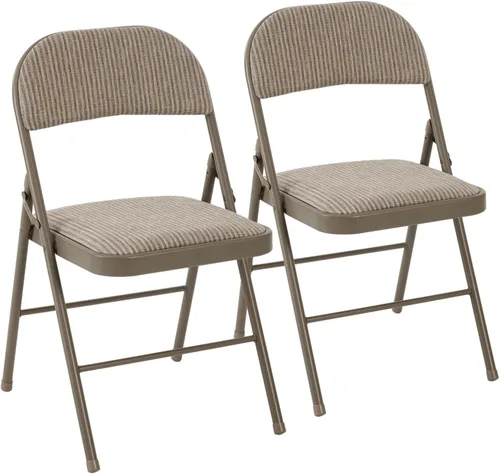 Miniatura 14 de Juego de 2 sillas plegables acolchadas de acrílico apilables portátiles con cojín para actividades al aire libre, reuniones en interiores, salas