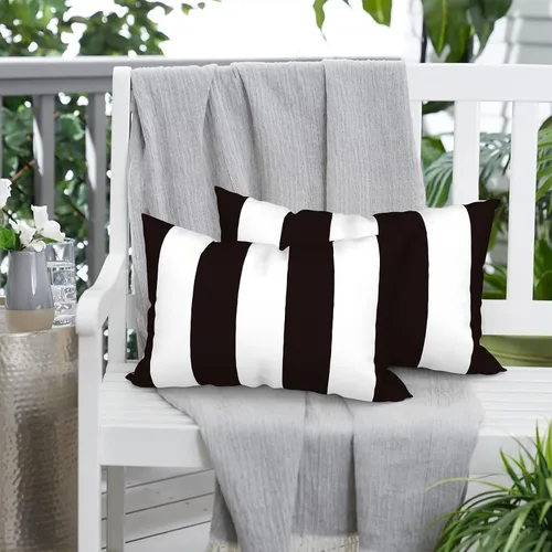 Miniatura 930 de Juego de 2 almohadas para exteriores de 16 x 16 pulgadas, repelentes al agua con interiores, para muebles de patio, hogar, jardín, geometría bohemia