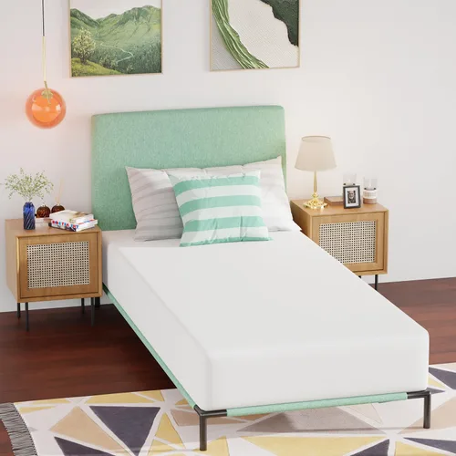Miniatura 26 de BestMassage Colchón individual de 5 pulgadas Espuma viscoelástica con gel Sensación mediana firme Blanco Cama en una caja, certificado