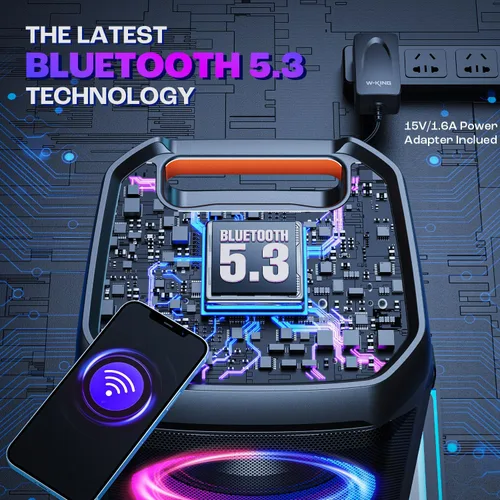 Miniatura 6 de W-KING Altavoz Bluetooth portátil de 240 W, caja de auge fuerte con subwoofers de graves profundos, altavoz impermeable IPX6 para exteriores