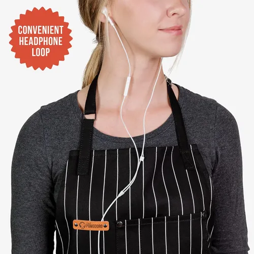 Miniatura 4 de Chef Pomodoro Delantal de chef para hombre y mujer, delantal de cocina con bolsillos y correas ajustables para el cuello, delantal de cocina 100%