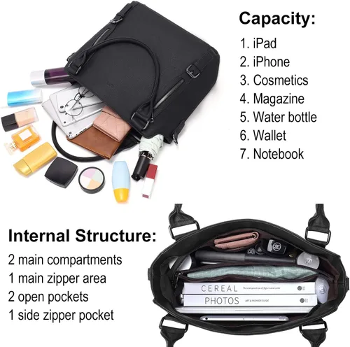 Miniatura 4 de CLUCI Hobo Bolsas de cuero vegano para mujer, bolsa grande para mujer, bolso de hombro con correa ajustable