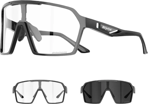 SCVCN Photochromic Cycling Glasses Men Women Clear Mountain Bike Sunglasses Sports Baseball Riding MTB S327