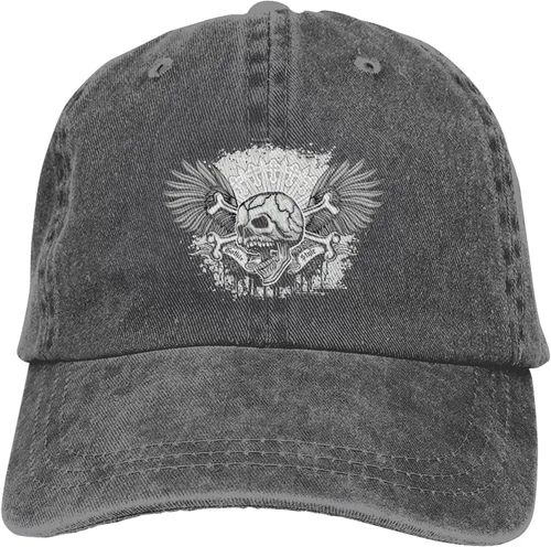 Miniatura 9 de Cowboy Hat Trendy Hats for Man and Women Djustable Four Season Outdoor Baseball Cap of Hell Skull with Angel Deep Heather