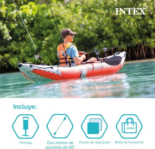 Miniatura 3 de INTEX 68303EP Excursion Pro K1 Juego de kayak inflable: incluye remos de kayak de lujo de 86 pulgadas y bomba de alto rendimiento - PVC SuperTough