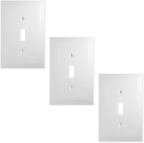 Miniatura 26 de Questech Cubiertas de tomacorrientes, placas de pared dúplex individuales, placas de interruptor de 1 banda, tamaño estándar, cubiertas de toma