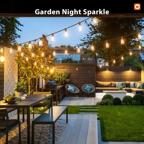 Miniatura 8 de addlon Tira de luces para exteriores de 196 pies para exteriores con control de aplicación, luces impermeables para patio con bombillas LED Edison
