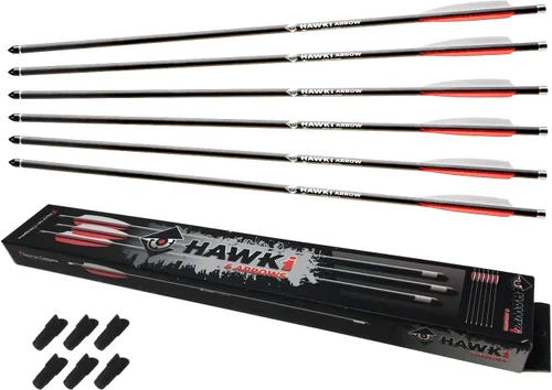 Hawk-i Flecha de carbono PCP 13.26 oz flechas pernos para caza PCP armas de aire o ballestas 6 Flechas