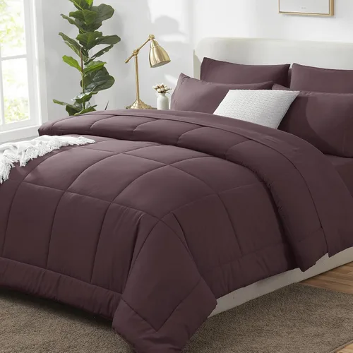 Miniatura 34 de CozyLux Juego de edredón tamaño King, color verde oliva, 7 piezas en una bolsa, edredón verde tamaño King, juegos de ropa de cama para todas