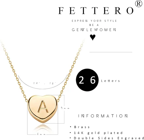 Miniatura 4 de Collar con corazón pequeño e inicial, chapado en oro de 14 quilates, hecho a mano, delicado, letra personalizada, gargantilla, regalo de joyería
