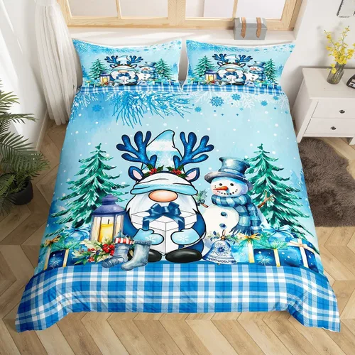 Miniatura 9 de Juego de funda de edredón para niños de Feliz Navidad, tamaño King, juego de ropa de cama de pingüinos de dibujos animados, animales árticos