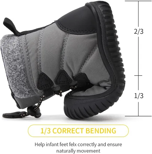 Miniatura 110 de BMCiTYBM Botas de nieve de invierno para bebés y niños pequeños, de piel sintética, cálidas, antideslizantes, zapatos para primeros pasos