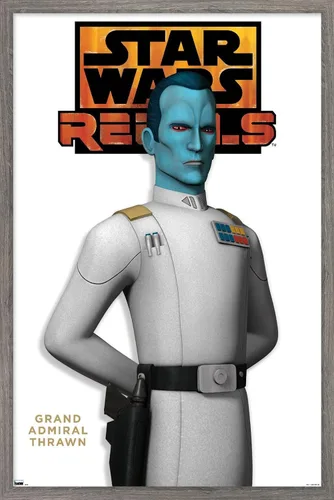 Trends International Star Wars: Rebels - Póster de pared de la serie Grand Admiral Thrawn, 22.4 pulgadas de largo x 14.7 W, versión enmarcada de