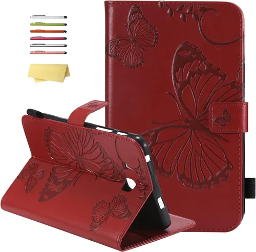 Miniatura 15 de Funda para Samsung Galaxy Tab A 7.0 2016 (SM-T280/T285) con portalápices [Encendido/apagado automático] Folio Stand Smart Magnetic Wallet Embossed