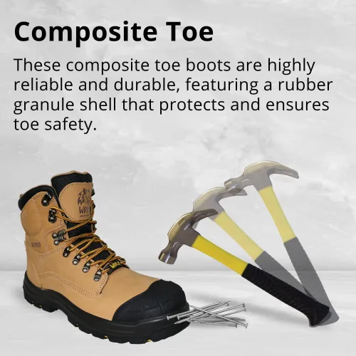 Miniatura 3 de WOLF Work Boot 100% Waterproof Genuine Leather Oil, Impact, Compression & Puncture Resistant Electrical Hazards Non-Slip Sole Padded