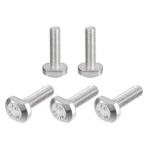 Miniatura 27 de uxcell Pernos de ranura en T, 5 unidades M5x25mm Pernos deslizantes de caída en T de acero inoxidable 304 con forma de T para pista en T