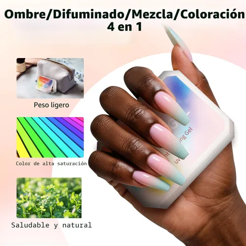 Miniatura 4 de Sponge Pat Paint Gel de Uñas, Gel Degradado para Uñas Ombre, Rubor de Uñas Floreciente Aura Uñas Removedor de Dibujo Pintura Floral Arte de Uñas 16