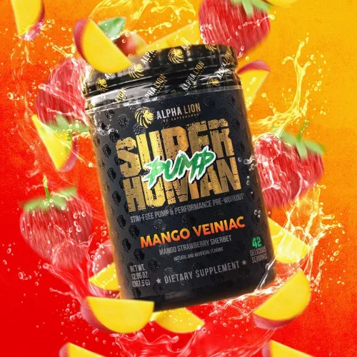 Miniatura 9 de ALPHA LION Superhuman Pump Polvo para antes de entrenar, suplemento preentrenamiento sin cafeína ni estimulantes, potenciador de óxido nítrico