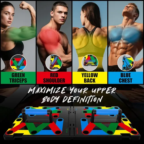 Miniatura 4 de IUT Solid Push Up Board 15 in 1 Home Workout Equipment Multi-Functional Pushup Stands System Fitness Floor Chest Muscle Exercise Professional M11