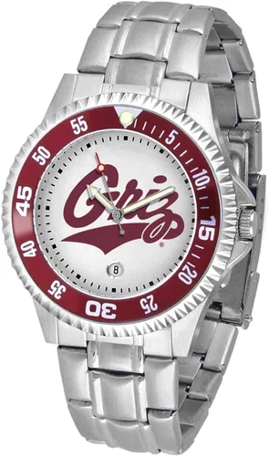 Miniatura 20 de SunTime Reloj de cuarzo de 1.575 in para hombre, correa de acero inoxidable de 0.787 in, esfera Gameday Tulane ola verde
