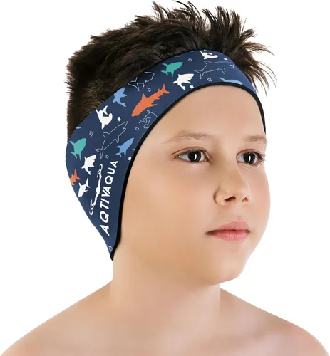 Miniatura 8 de AqtivAqua Diadema de natación para niños, adultos, hombres, mujeres, niños pequeños, tapones para los oídos (color negro, tamaño: M)