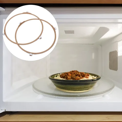 Miniatura 8 de SOLUSTRE Bandeja de microondas, 2 piezas, soporte para plato giratorio de microondas, anillo giratorio de microondas, soporte de bandeja de 7